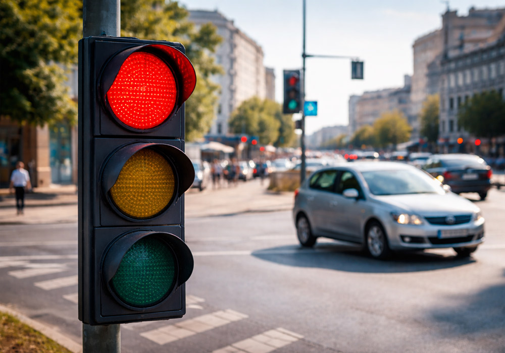 Przejazd na czerwonym świetle
