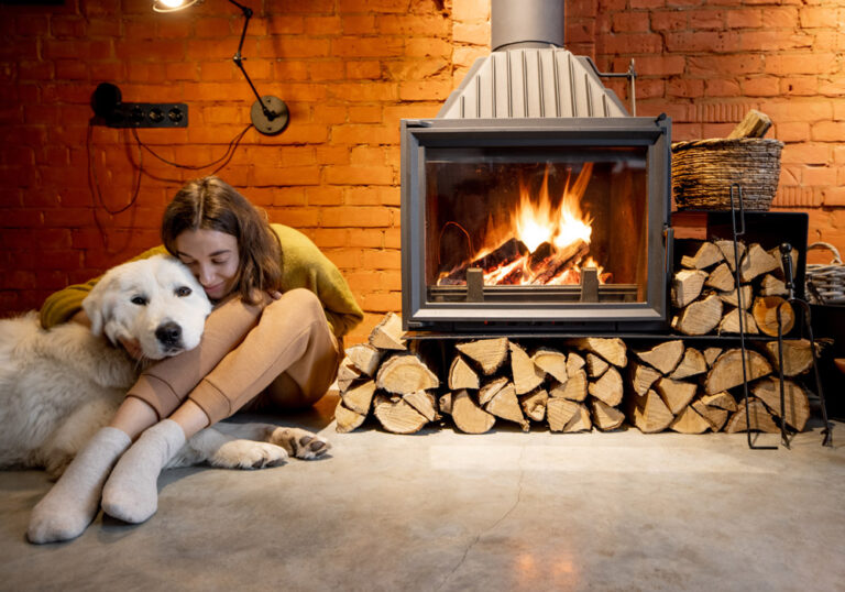 kominek w domku letniskowym