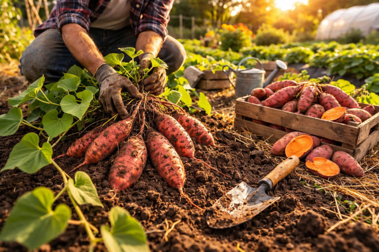 bataty wykopane z ogródka