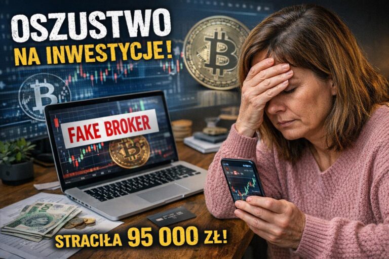 Oszustwo inwestycyjne - 46-latka straciła 95 tysięcy złotych