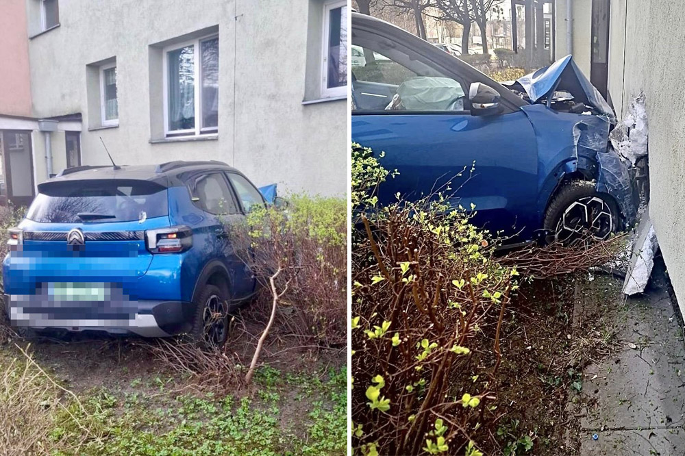 uderzenie w budynek w Gdańsku