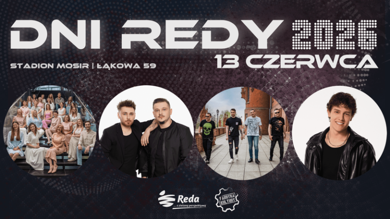 Dni Redy Kobranocka – początki grupy sięgają roku 1984, kiedy spotkali się Kobra (Andrzej Kraiński) i Andrzej Marek Michorzewski. Pierwszy koncert zespołu odbył się rok później w Riwierze, w czasie festiwalu „Poza Kontrolą”. Następnie Kobranocka towarzyszyła Die Toten Hosen w czasie trasy po Polsce. Zespół w swoim ponad 37 letnim czynnym istnieniu supportował takie gwiazdy jak Guns n Roses czy Scorpions. Ponadto wielokrotnie koncertował poza granicami naszego kraju między innymi w: Stanach Zjednoczonych, Wielkiej Brytanii, Rosji, Irlandii, Niemczech. W Polsce zespół zapraszany jest wielokrotnie na największe imprezy medialne jak choćby Woodstock, Sopot, Opole, Jarocin. Największymi Hitami zespołu są : Kocham Cię Jak Irlandię, I nikomu nie wolno się z tego śmiać, Hipisówka, List z pola Boju. Oskar Cyms – to wokalista młodego pokolenia o charyzmatycznym głosie, odnoszący sukcesy na polskiej scenie muzycznej. Zwycięzca 18. edycji programu Twoja Twarz Brzmi Znajomo (Polsat) oraz laureat konkursów Przebój Lata Radia Zet i Polsatu (2023) i Bursztynowy Słowik (2024). W 2024 roku zaśpiewał utwór „Do Gwiazd”, który znalazł się w filmie Akademia Pana Kleksa i stał się wielkim radiowym przebojem. Kompozycja ta, wykonana w duecie z Carlą Fernandes, została nagrodzona podczas gali On Air Music Awards w kategoriach: Zespół/Duet Roku oraz Utwór Pop Roku. Solowy hit Oskara „Cały Czas” zdobył podczas tej samej gali nagrodę Przebój Roku. W maju 2025 roku Oskar wydał swój drugi album Szkic i Kontury, który bardzo szybko zdobył status Złotej Płyty i został entuzjastycznie przyjęty przez fanów oraz branżę. Na albumie znajdziemy takie hity jak: „Cały Czas”, „Nie musisz się bać”, „Co noc” i „No co Ty”, które łącznie zgromadziły ponad 60 milionów odtworzeń w serwisach streamingowych. ____________________________________________ Informacje dla osób biorących udział w wydarzeniu: ✔ WSTĘP NA WYDARZENIE Wejście na teren imprezy masowej, czyli strefy koncertowej jest darmowy. Strefa gastronomiczna, dmuchane miasteczko oraz stragany wystawiennicze zaczynają działać o godzinie 14:00! ✔ DOJAZD Wydarzenia odbywają się na terenie Miejskiego Ośrodka Sportu i Rekreacji w Redzie, ul. Łąkowa 59. Koncerty będą miały miejsce na boisku w bezpośrednim sąsiedztwie stadionu, natomiast dmuchańce i wystawców będzie można spotkać przy samym stadionie. Wjazd od strony ulicy Olimpijskiej, Gdańskiej lub Obwodowej. Parking – przy ul. Olimpijskiej, wzdłuż ul. Łąkowej oraz na terenie Powiatowego Zespołu Szkół vis-a-vis stadionu. ________________________________________ Organizatorzy Dni Redy 2026: Miasto Reda, Fabryka Kultury w Redzie Patronat medialny: Radio Gdańsk