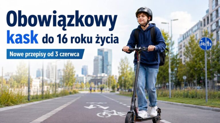 obowiązkowy kask do 16 roku życia